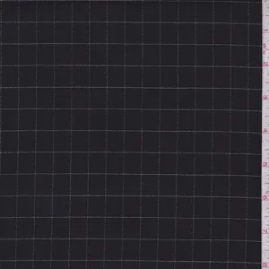 Black/White Check Tropical Wool Blend Check Suiting Fabric