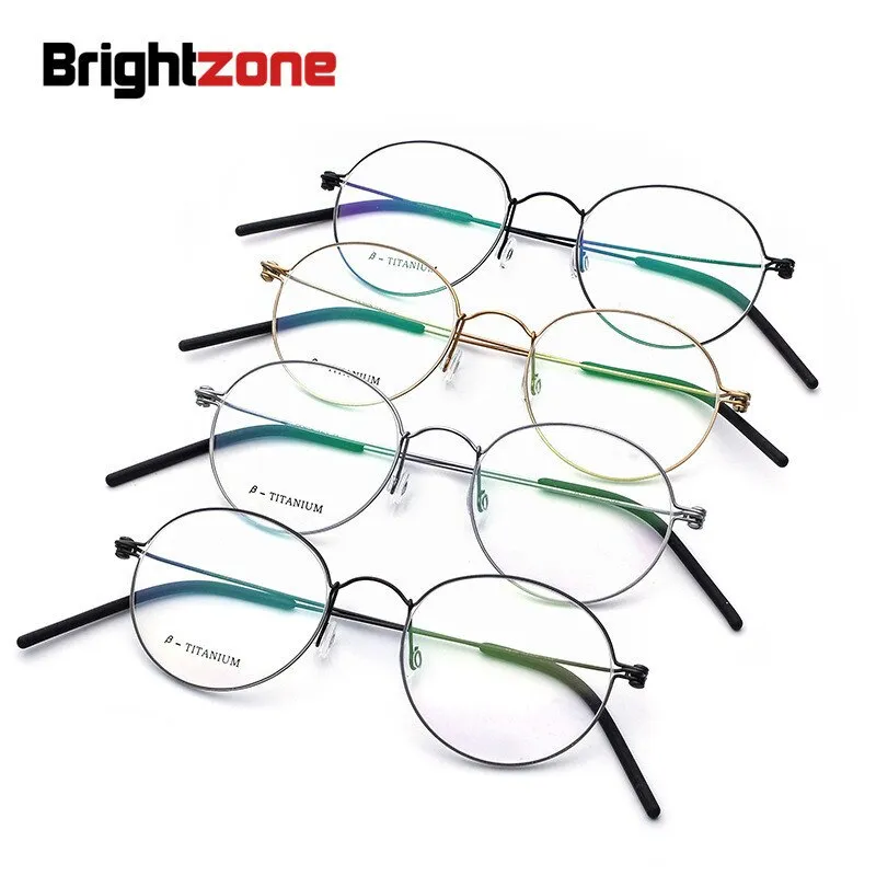 Brightzone Unisex Full Rim Round Titanium Eyeglasses 9901