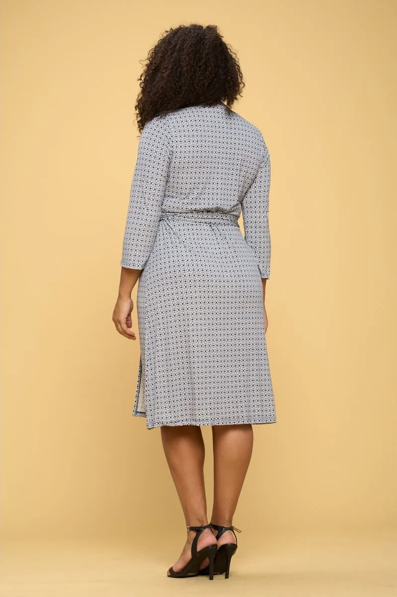 Curvy Girl V-Neck Wrap Dress With Tie. Fall Clearance!