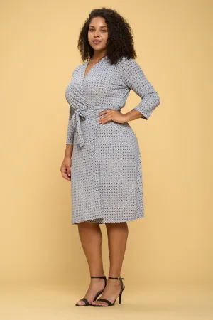 Curvy Girl V-Neck Wrap Dress With Tie. Fall Clearance!