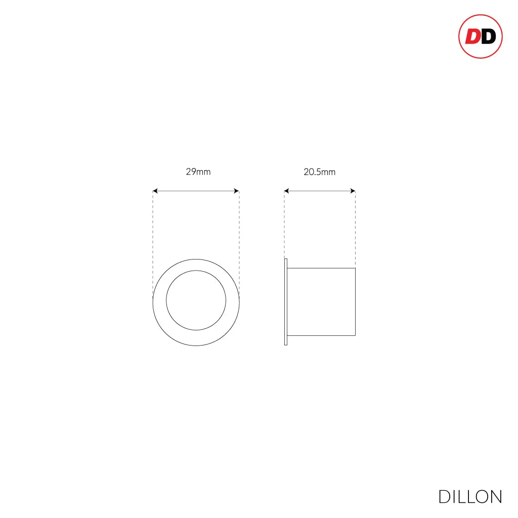 Dillon Small Round Door Edge Finger Pull for Sliding and Pocket Doors - Matt Black Finish