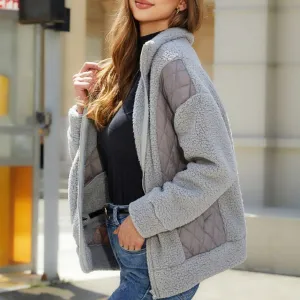 Fashionable Long Sleeve Cardigan Zippered Patchwork Women's Jacket Wholesale Womens Clothing N3823111600015