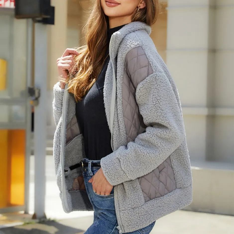 Fashionable Long Sleeve Cardigan Zippered Patchwork Women's Jacket Wholesale Womens Clothing N3823111600015