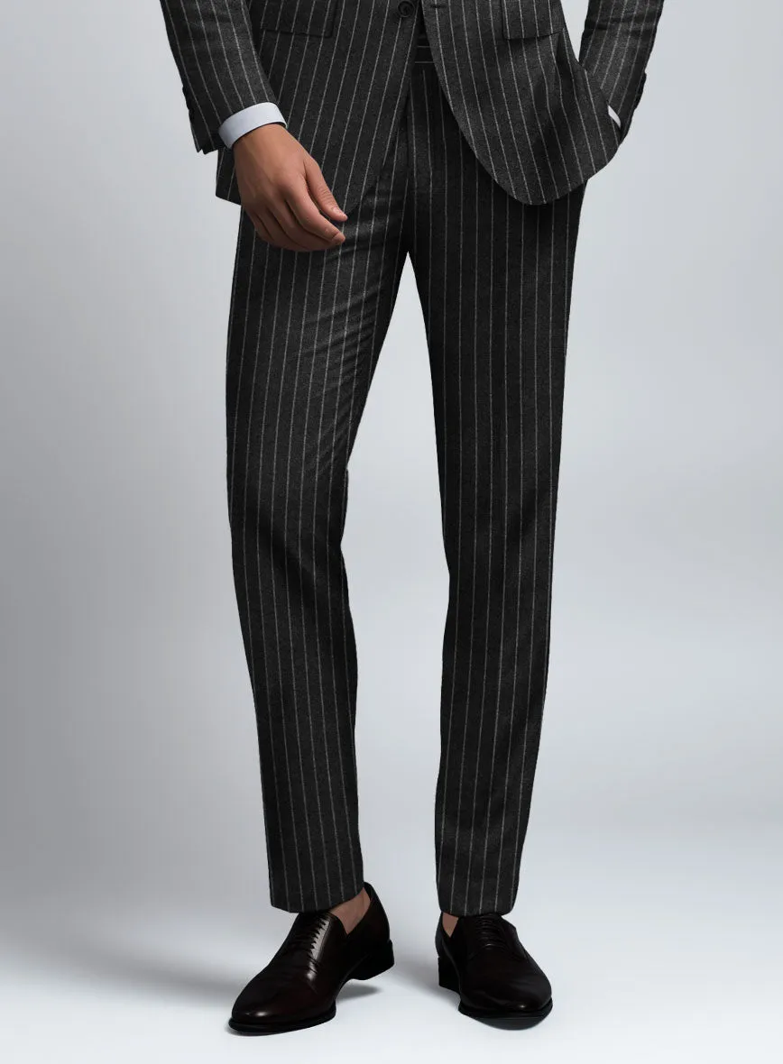 Hardy Minnis Charcoal Rope Stripe Wool Suit
