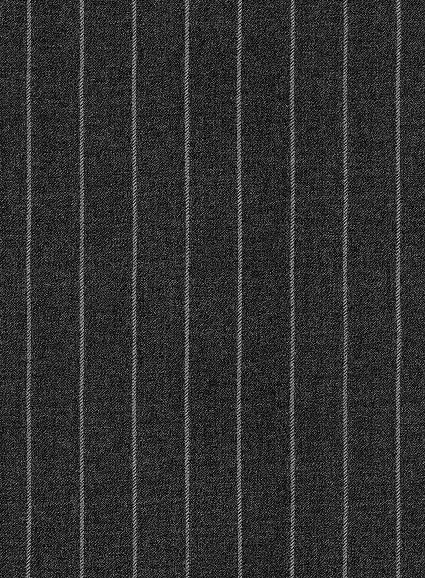 Hardy Minnis Charcoal Rope Stripe Wool Suit