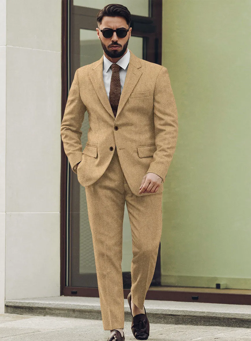 Harris Tweed Beige Herringbone Suit