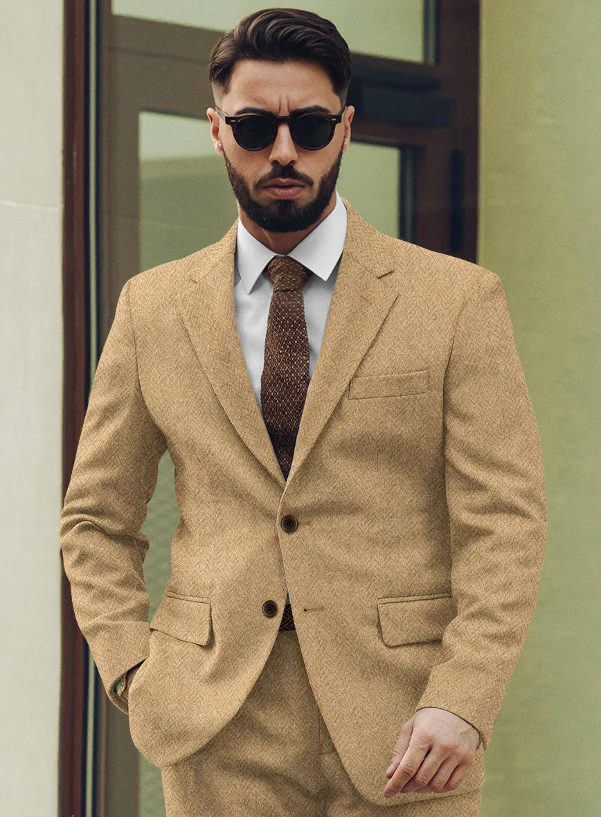 Harris Tweed Beige Herringbone Suit