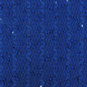 Holiday Blue Textured Dots Wave Sequined Poly Knit Fabric
