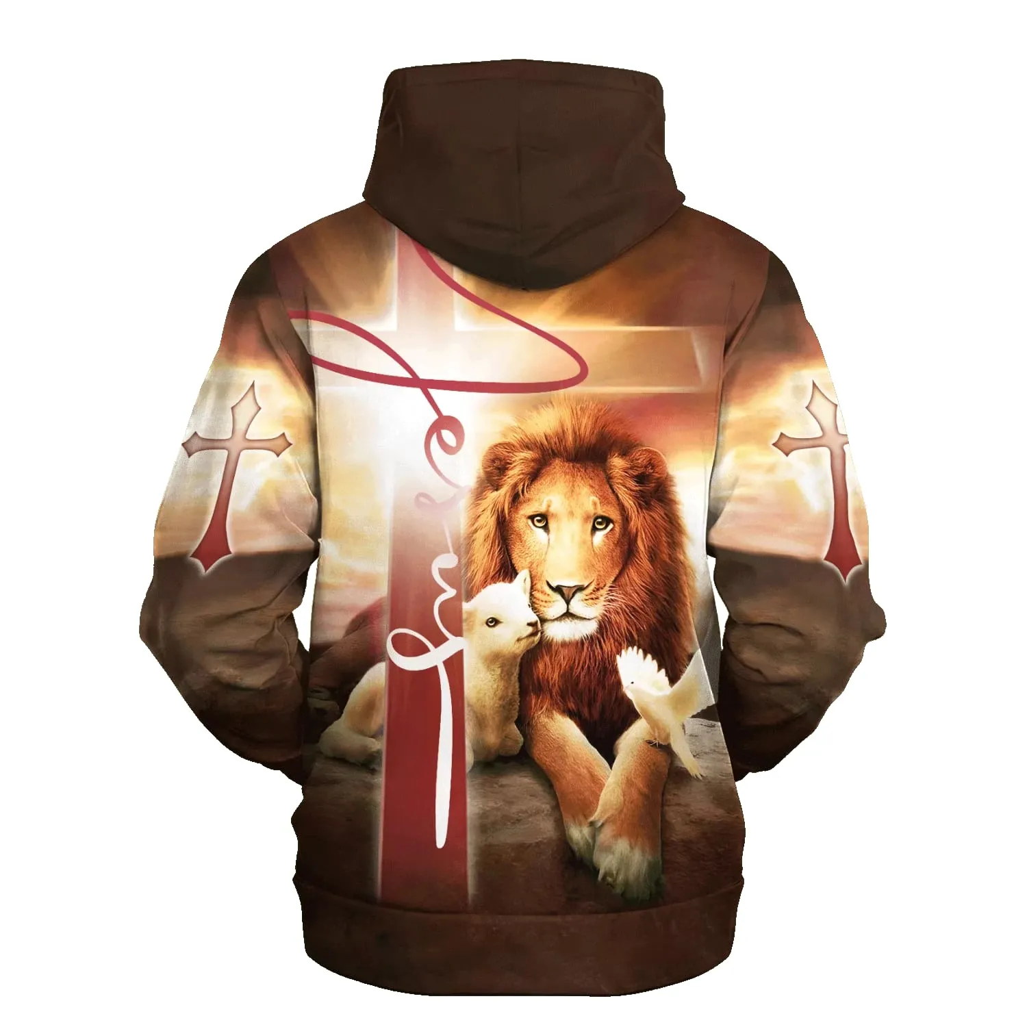 Lion Lamb And Dove 3d Hoodies Men & Women Christian Hoodie 3D Printed Hoodie