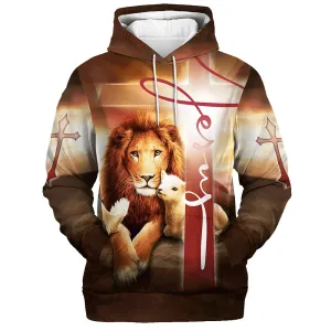 Lion Lamb And Dove 3d Hoodies Men & Women Christian Hoodie 3D Printed Hoodie