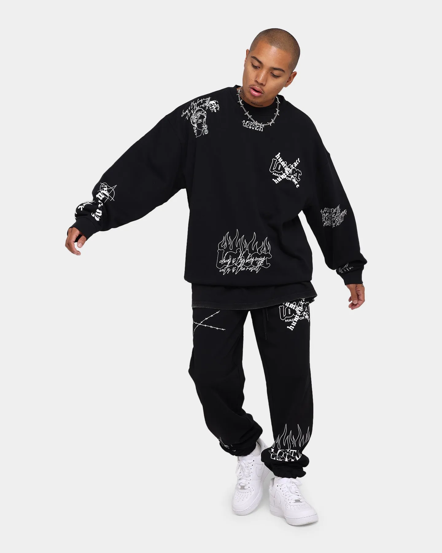 Loiter Chaos Multi Logo Track Pants Black