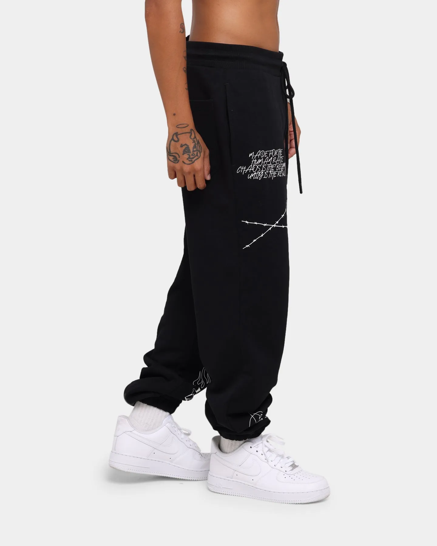 Loiter Chaos Multi Logo Track Pants Black