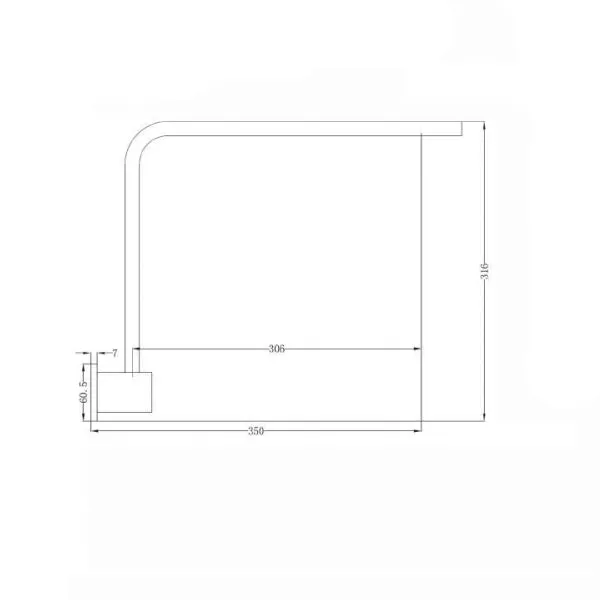 Nero Square Swivel Arm Gun Metal
