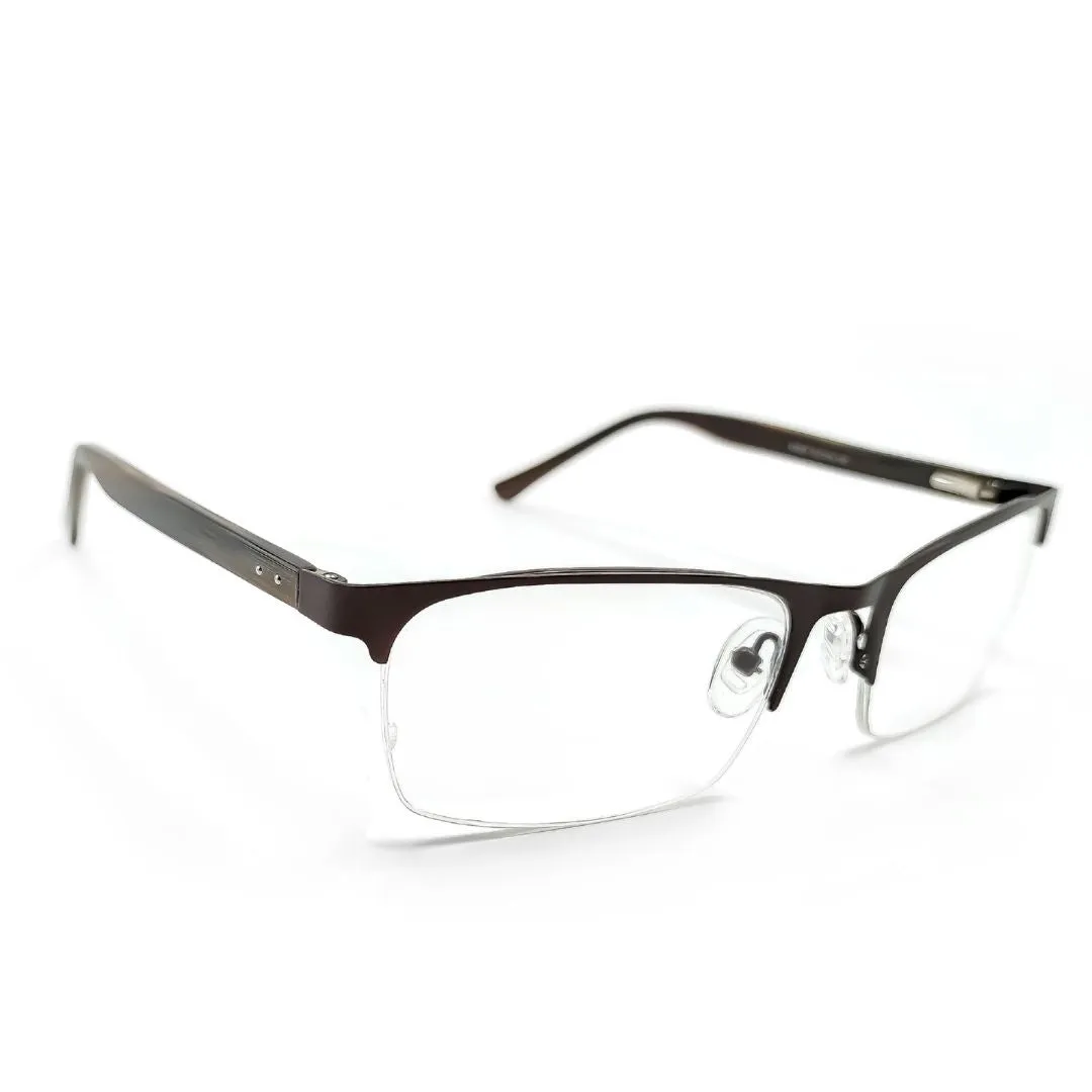 Progressive Stylish Half Rim Rectangular Large Frame (53mm)