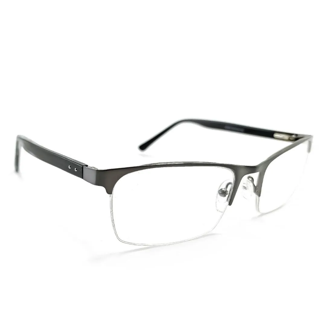 Progressive Stylish Half Rim Rectangular Large Frame (53mm)