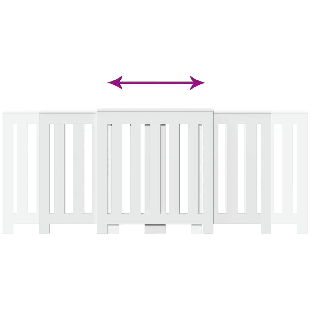 Radiator Cover White 205x21.5x83.5 cm Engineered Wood