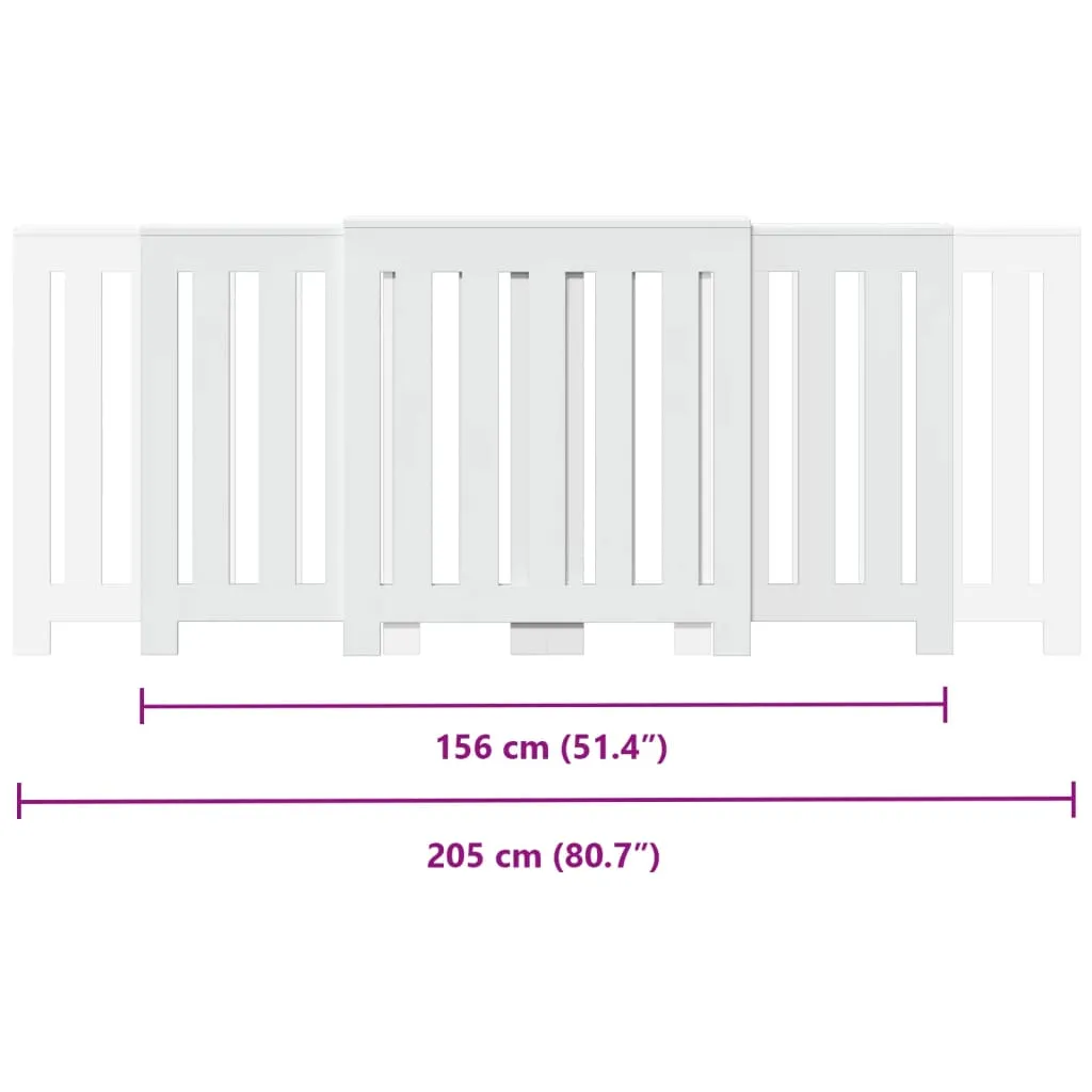 Radiator Cover White 205x21.5x83.5 cm Engineered Wood