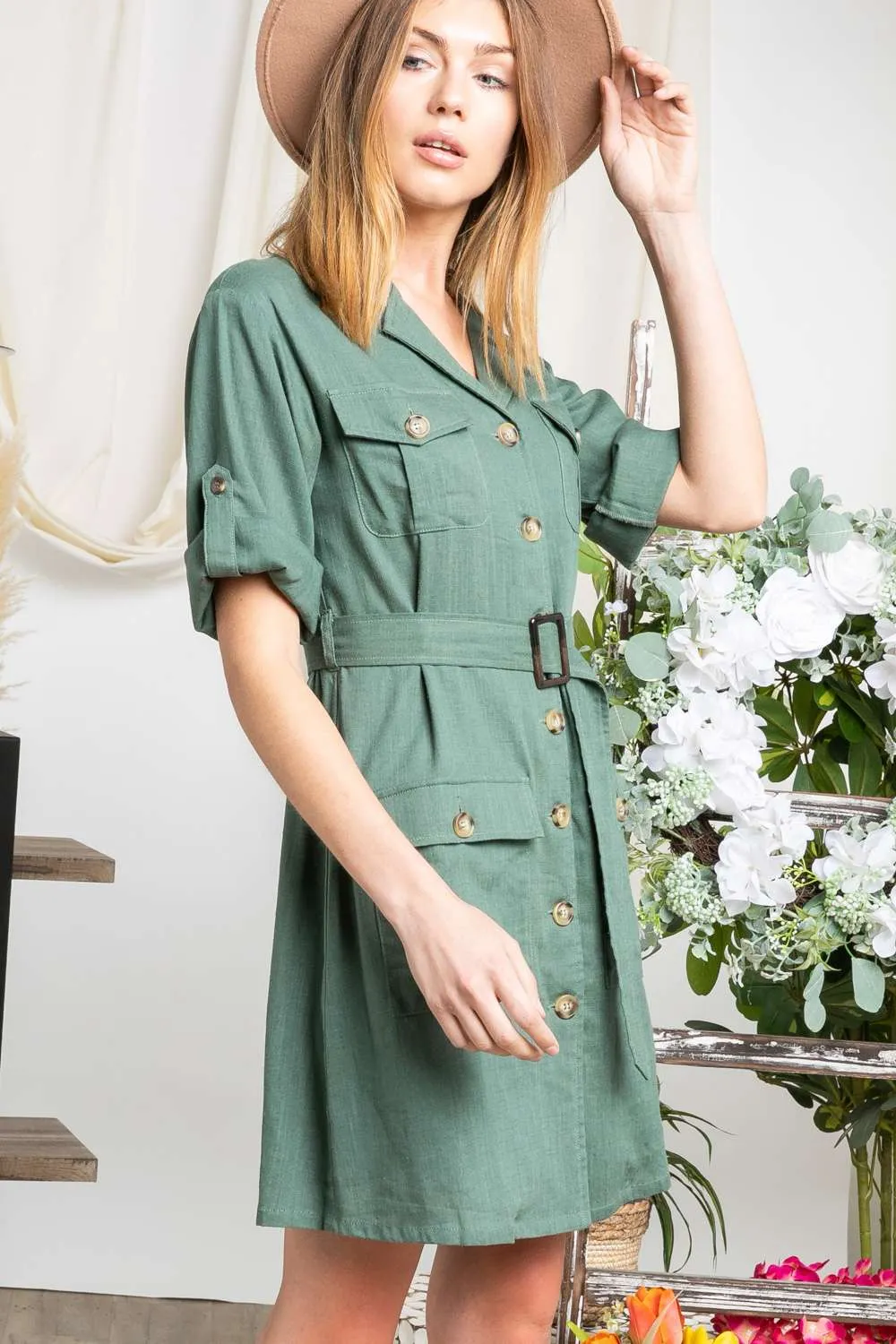 Shareen Waist Tie Belted Dress