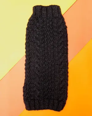 Sleeveless Cable Knit Wool Dog Sweater in Black (Dog & Co. Exclusive) << CLEARANCE >>