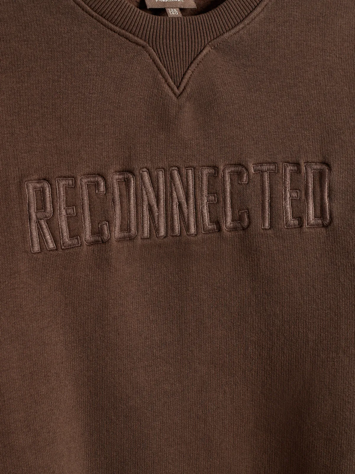 Sweatshirt w. Embroidery - Tween - Dark Earth