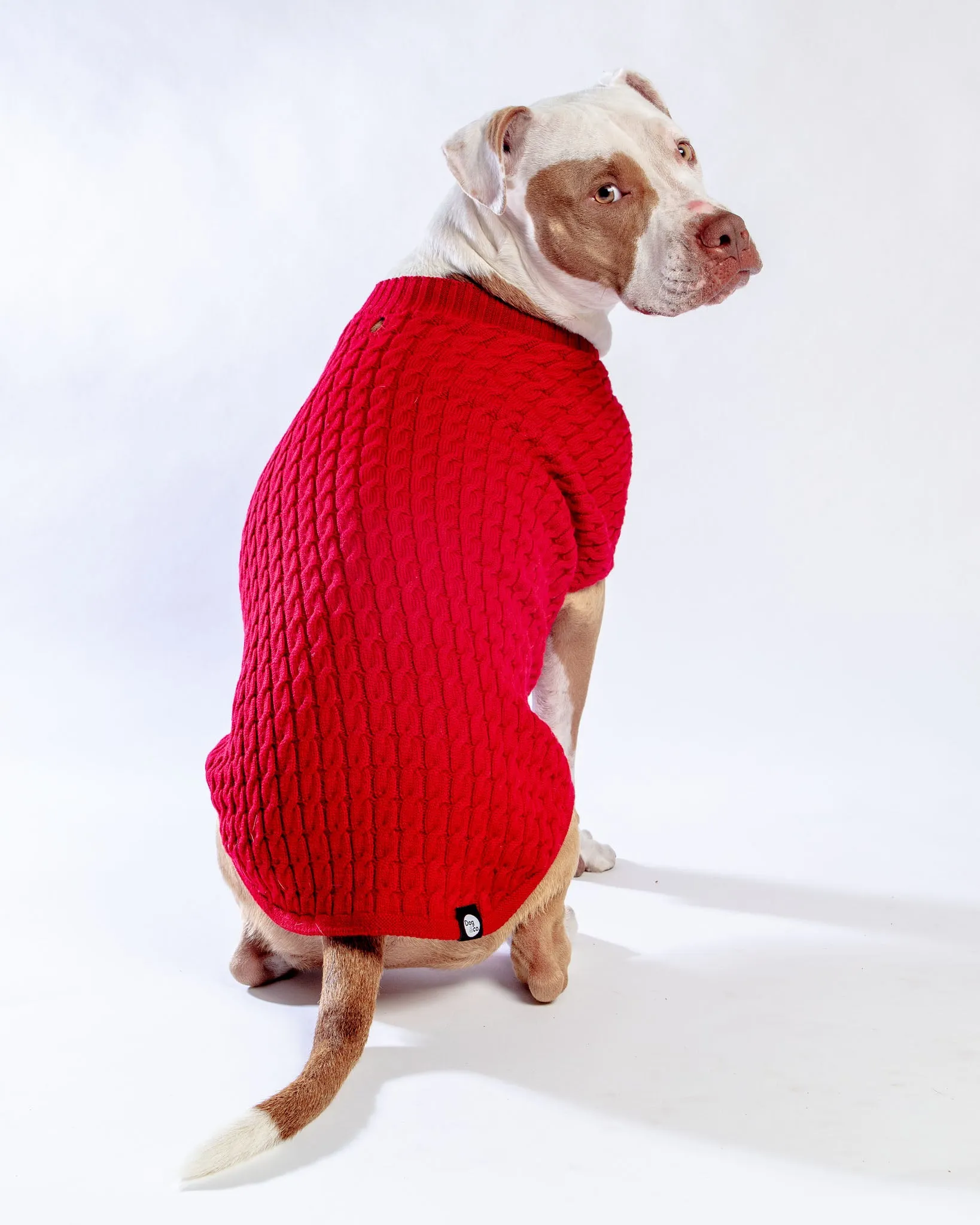 The Uptown Cable Knit Sweater in Big Apple Red Merino Wool (Made in NYC) (FINAL SALE)