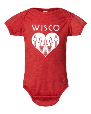 The Wisco Roots Vintage Red Onesie