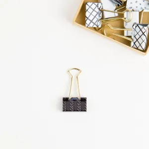 U Brands Modern Noir Binder Clips, 12 CT