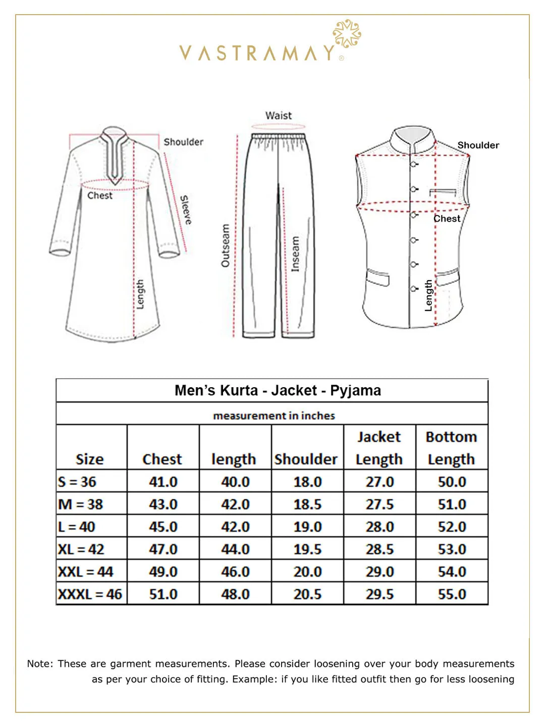 Vastramay Cream Mirror Jacket Kurta Pyjama Set