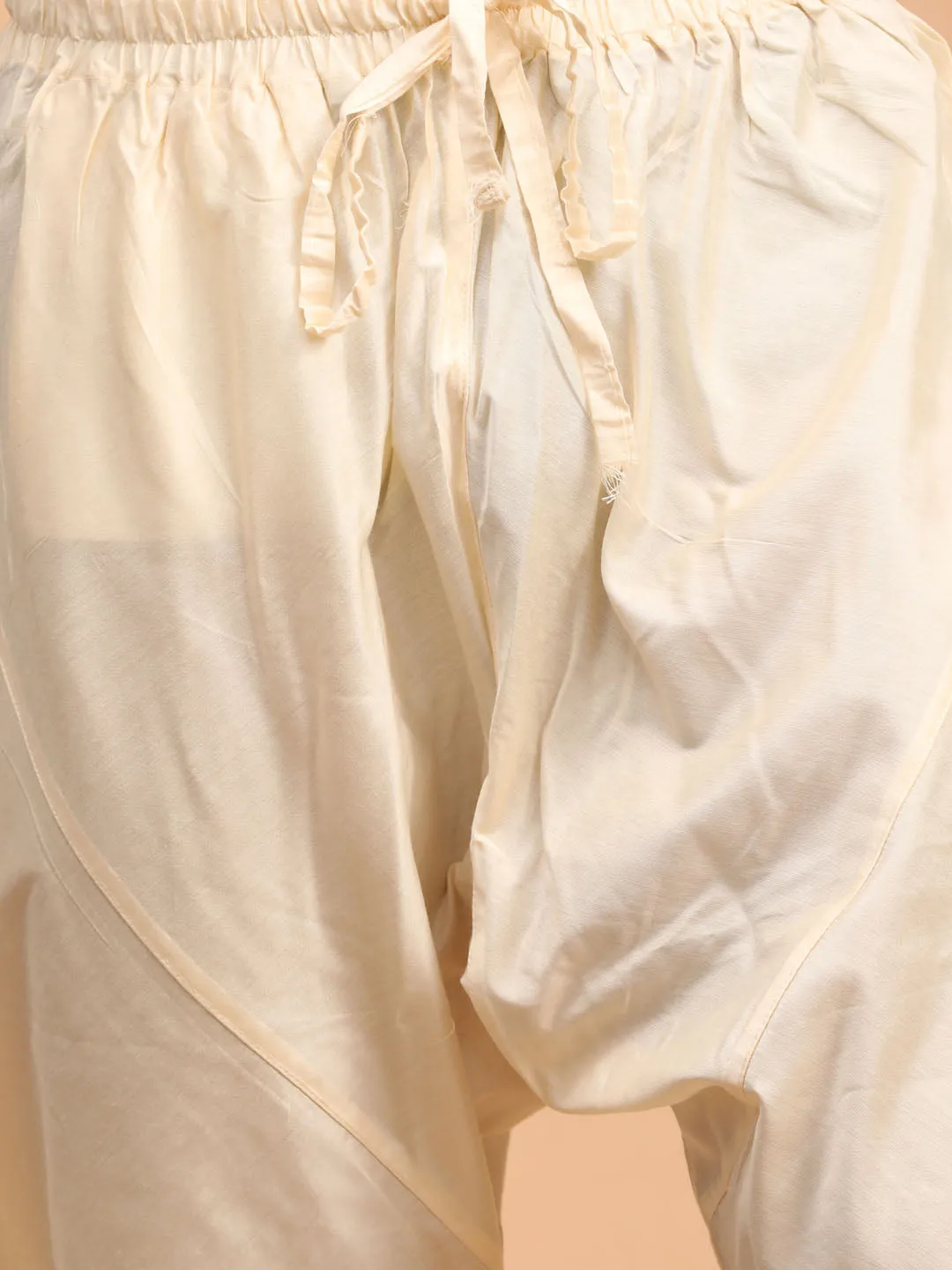 Vastramay Cream Mirror Jacket Kurta Pyjama Set