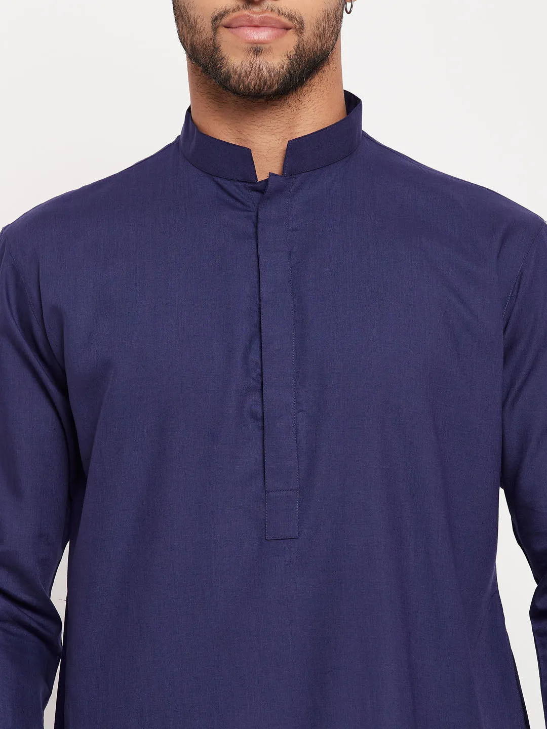 VASTRAMAY Men's Blue Cotton Kurta Set