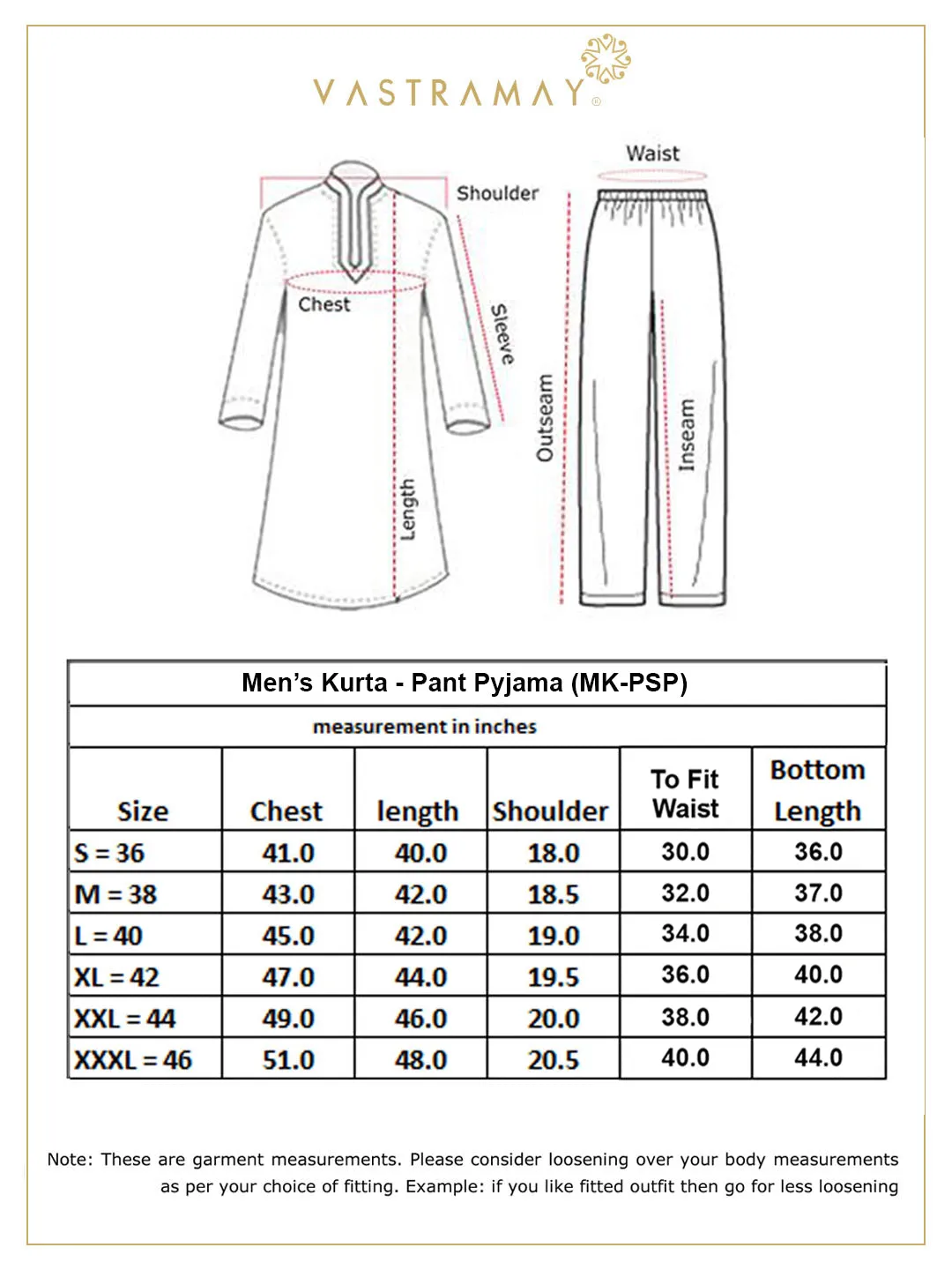VASTRAMAY Men's Blue Cotton Kurta Set