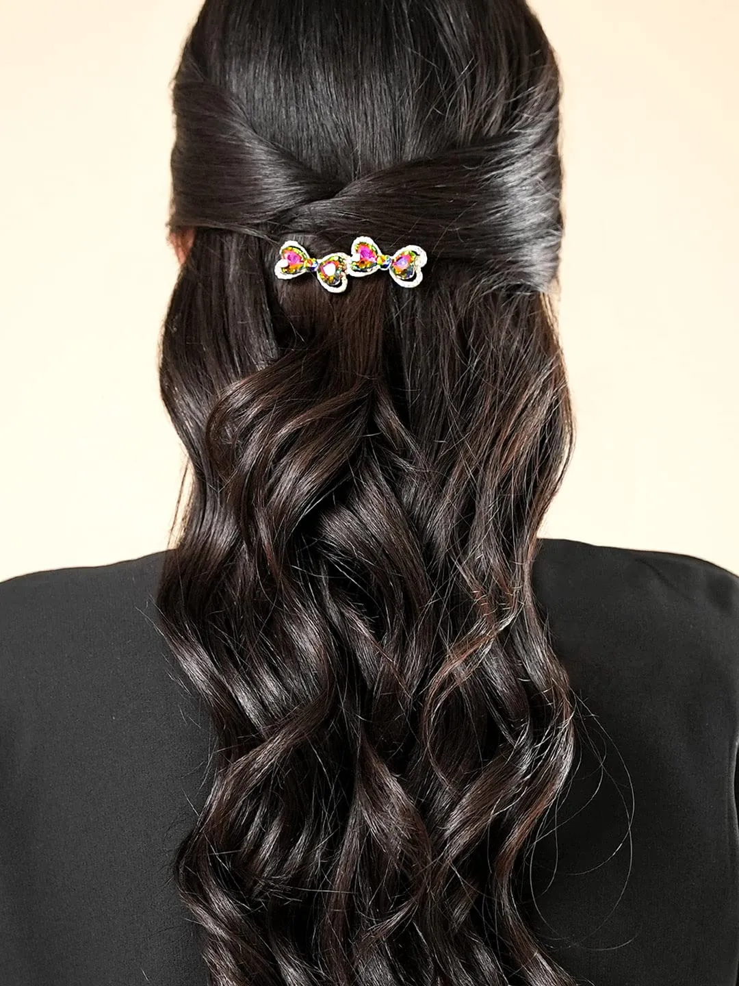 Yellow Chimes Hair Clips for Women Girls Hair Accessories for Women Purple Crystal Hair Clip Bow Hair Clips for Girls Hairclips Alligator Clips for Hair Pins for Women and Girls Gift for Women & Girls